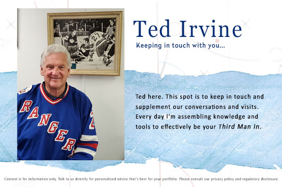 Ted Irvine - keeping in touch with you... Ted here. This spot is to keep in touch and supplement our conversations and visits. Every day I’m assembling knowledge and tools to effectively be your Third Man In.